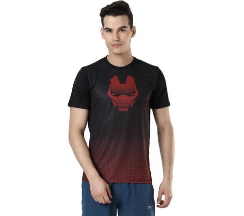 rhyions Printed Men Round Neck, Black T-Shirt (S)