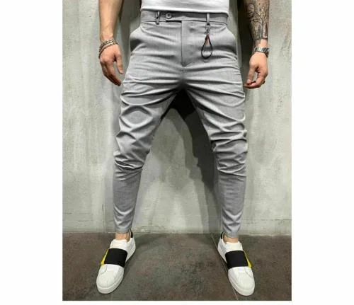 Trackpant for Men | Flynoff Silver Solid 4Way Lycra Men's Pant | Men Trackpant | Trackpants for Men | Men Trackpants | Men Joggers | Men | Joggers | Men Pants