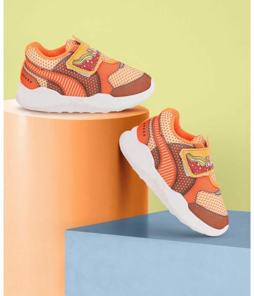 NEOBABY Boys & Girls Velcro Running Shoes (Orange)