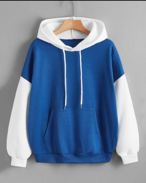 Bestic Fashion Fleece Fabric Front Print Sweatshirt Hoodies for Girl Winter Wear (Royal Blue,M)