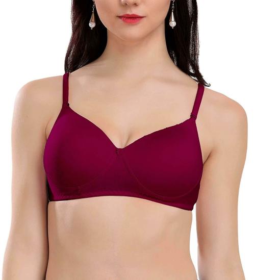 Eve's Beauty Women Wine 40B Cotton Padded Bra (40B)