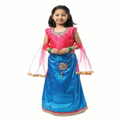 Ashwini Girls Blue Polyester Lehenga Choli B078Q4QTZB 6-7 Y Pink