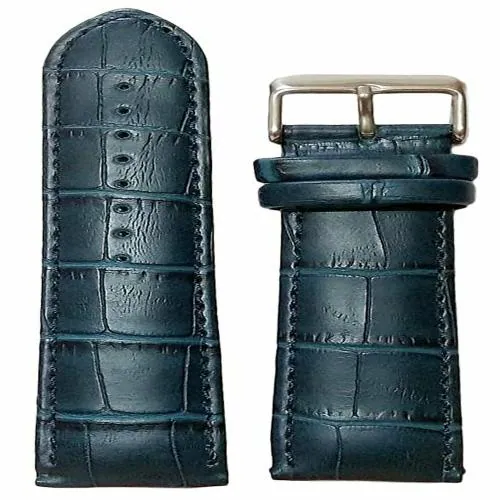 SURU 20mm Padded Ogive Tip Vegan Leather Watch Strap / Watch Band for Men Women (Colour - Peacock Blue / Size -20mm) (Size Guide in 3rd Image)D6284