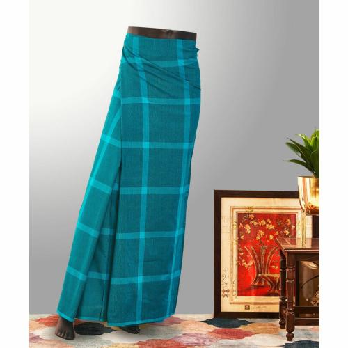 Buy Lungi Light Blue Striped Free Size Online at Best Prices in