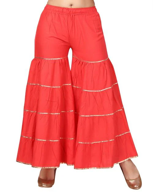 Aarika Women's Gajri Color Gota Work Sharara