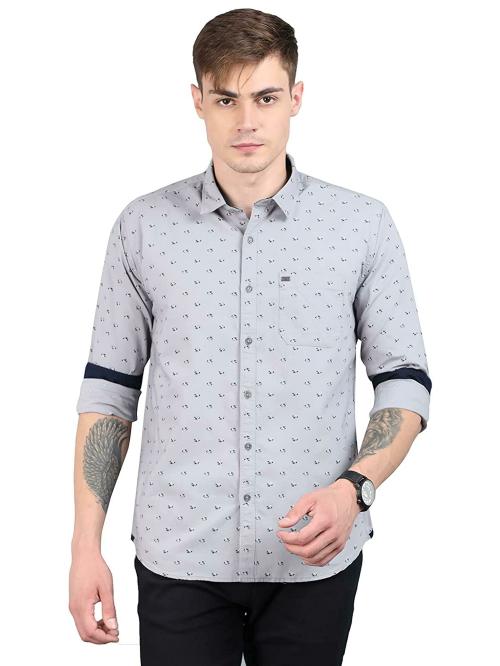 Oxy Gentz Men Grey Casual Shirts