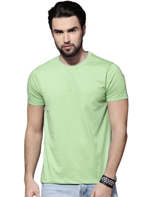 Buy Lazychunks Men Mint Green Solid Cotton Round Neck TShirt Online at