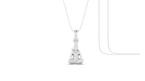 A Akshat Sapphire Pure Silver God Shiva Pendant With Chain Suitable For Womens