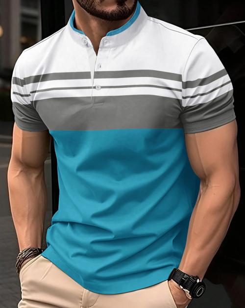 EYEBOGLER REGULAR FIT BAN NECK T-SHIRT FOR MEN