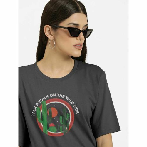 Rad Prix Women Black T-shirt With A Slogan