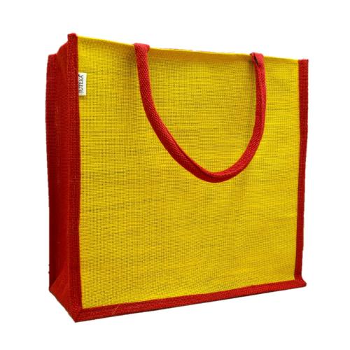 JUTEKA Yellow, Eco Friendly, Multipurpose Jute Bag with Zipper Closure