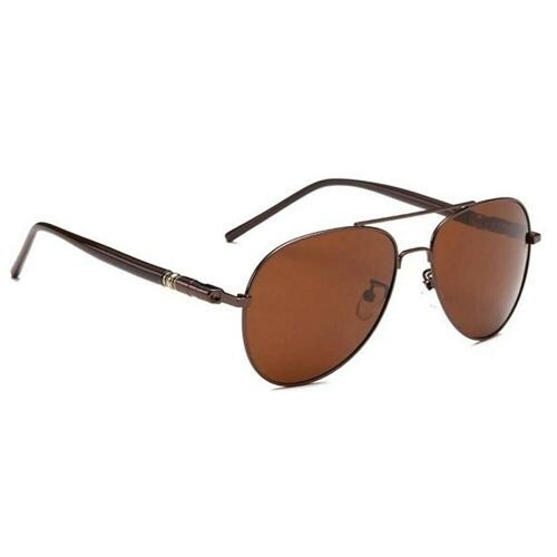 Unisex Adult Polarized Aviator Sunglasses (Coffee-Brown)