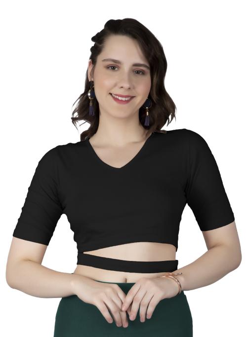 Buy AD2CART VA4471 Womens V Neck elbow sleeve crop top Online at Best