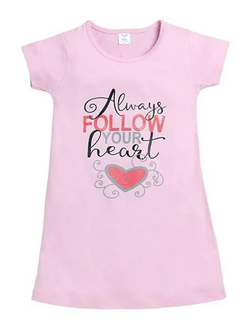 Todd N Teen Girls Pink1 Cartoon Cotton Nighty Sleepwear