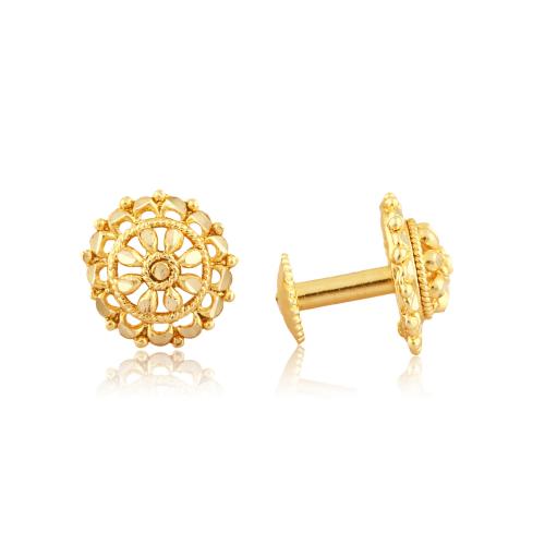 Vighnaharta Traditional South Screw Back Alloy Gold and Micron Plated Round Earring- VFJ1094ERG