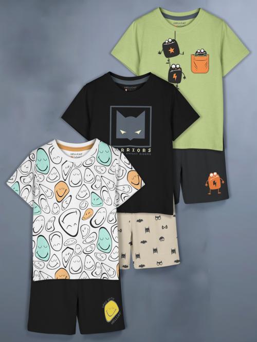 HELLCAT Girls Western Wear Clothing Set with Top & Shorts - Pack 3