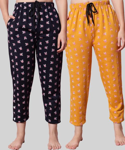 Anixa Women Multicolor17 Cotton Printed Pack of 2 Pyjamas