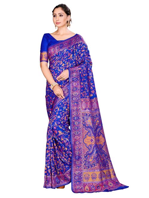 Tira Women partywear Cotton Silk Teal Color saree for women fastive look