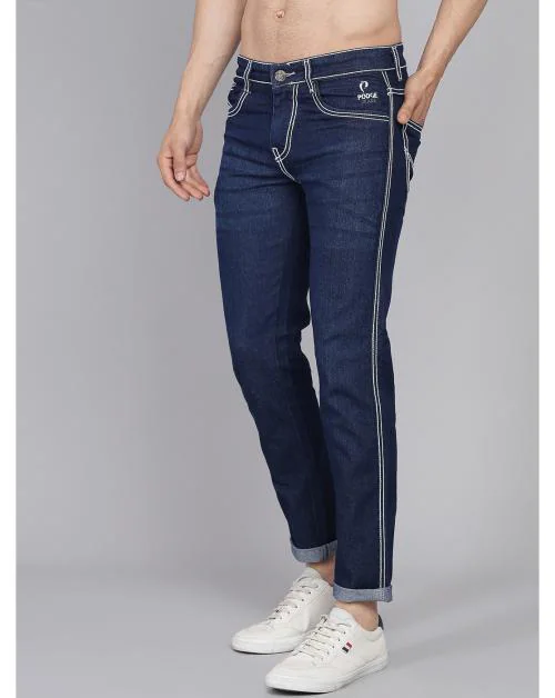 PODGE Men's Slim Fit Blue Jeans