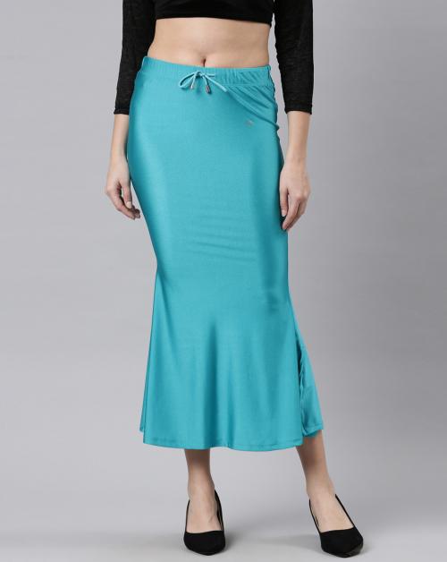 TWIN BIRDS WOMEN Blue Solid Nylon Elastane Saree Shaper