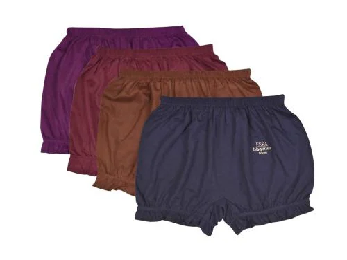 ESSA _ Women's Cotton Bloomers (Pack of 4) (ESSA _ Ladies Bloomer 4 PCS PACK - 100_Multicolour_100 CM)_100 CM Or XL