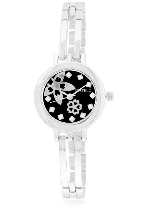 FOSTELO BLACK WOMEN'S WRIST WATCH FST-120