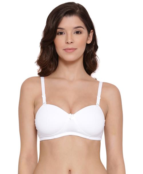 Buy LYRA White Solid Pure Cotton Padded Bra Online at Best Prices