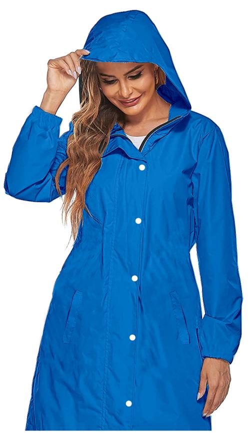La' exclusivite Stylish Women's Raincoat Blue XXL