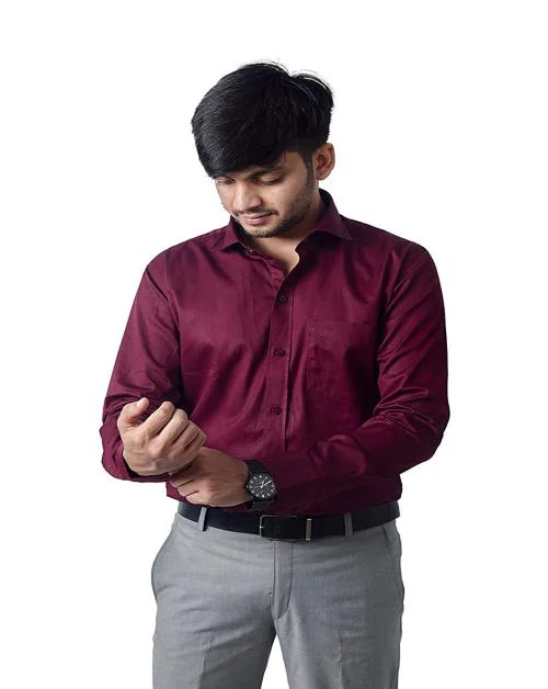 Maniera Formal Shirts for mens and boys Maroon color