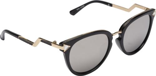 Cristiano Ronnie Uv Protection Mirrored Clubmaster Full-Frame Silver Sunglasses ,Women(RN1050-Blk-Sil-Mr)