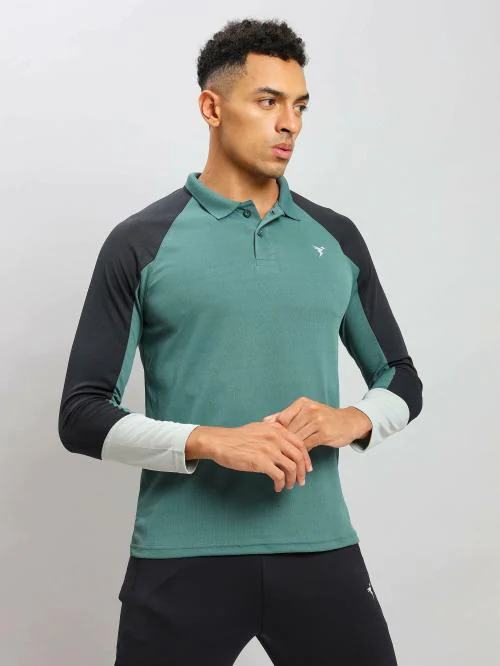 Technosport Men's Polo Neck Full Sleeves T-Shirt
