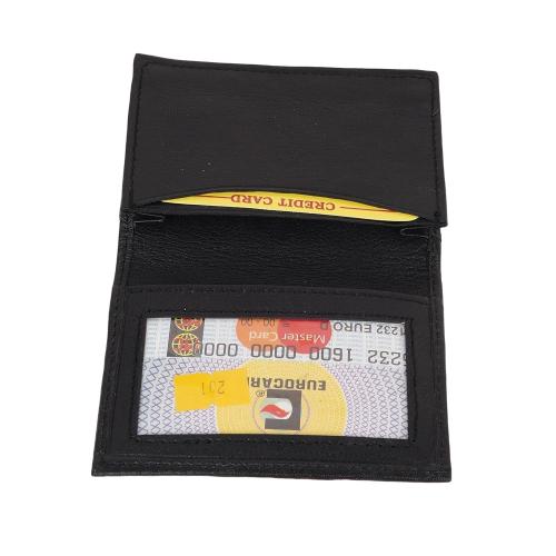 ARZ INDIA Pure Sheep Leather Semi-Fold Black Wallet