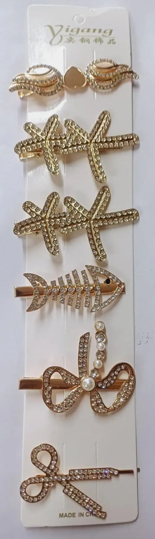 THE MAXIM ,Hair Clips for Women Girls Hair Accessories for Women Golden Hair Clip 6 Pcs