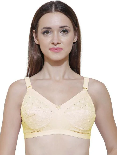Buy Zivok Blue, Yellow Full Coverage Cotton Blend Non Padded Bra (32B) Pack  of 2 Online at Best Prices in India - JioMart.