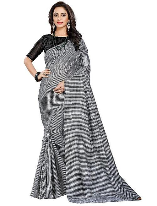 Baps Women Black Self Design Cotton Silk Single Saree