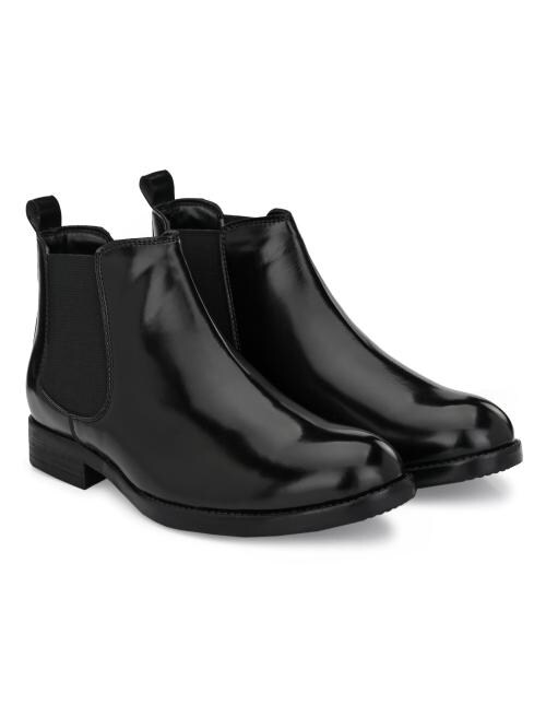 artificial leather chelsea boots