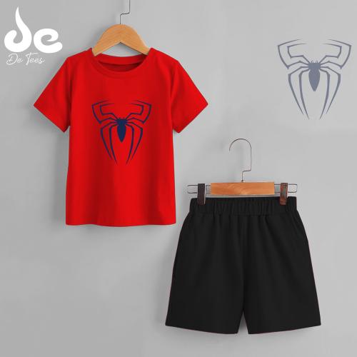 DE TEES BOYS PRINTED HALF SLEEVE TSHIRT AND SHORTS 160GSM