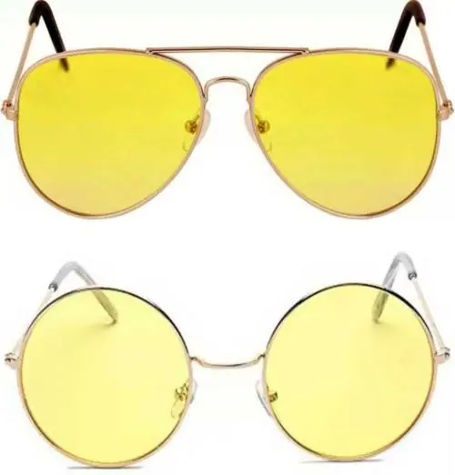 Madein Metal Frame Aviator Sunglasses In Yellow