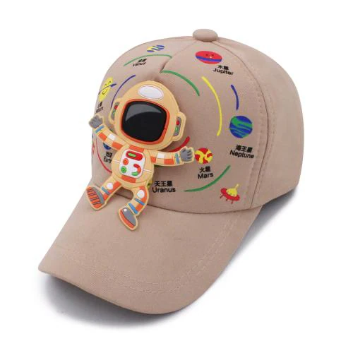 VRITRAZ 3D Astronaut Robot Cap for Kids and Baby Girls 3-12 Years (Cream)