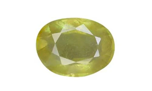 Feel Touch Mart Yellow Saffire 6.10 Carat Yellow Sapphire pukhraj Stone 6.70 Peela Pookhraj Sri lanka Ceylon Peetmani Stone Original Certified Unheated & Untreated Oval Shape Gemstone For Men & Women