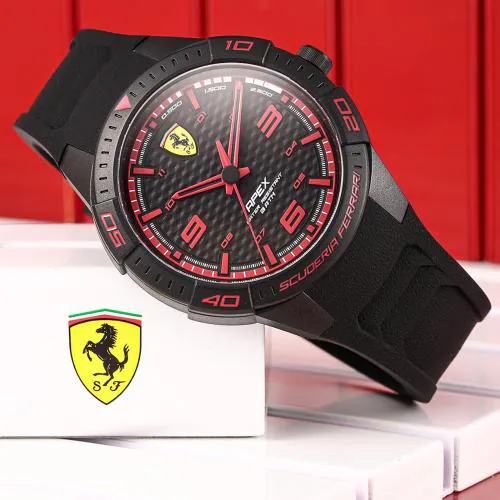 SCUDERIA FERRARI APEX Quartz Black Round Dial Men's Watch- 0830662
