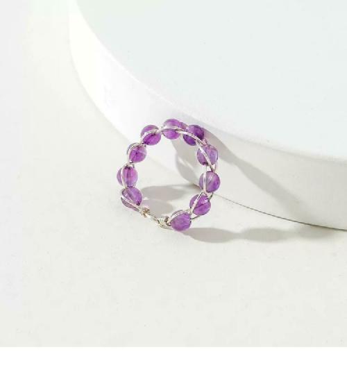 Living inside Out Crystal bead Rings light purple pack of 2