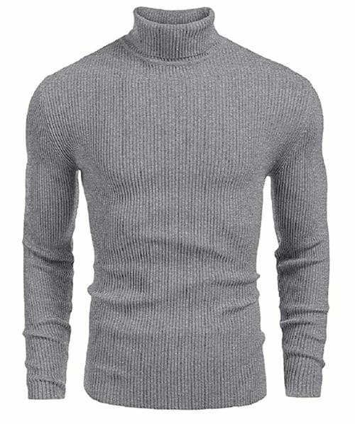 Buy COTBLEND Men's High Turtle Neck Grey Sweater Online at Best Prices ...