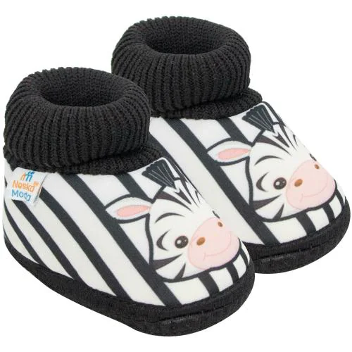 Neska Moda 9 To 12 Months Baby Boys & Girls Cotton Slip On Animal Printed Baby Booties