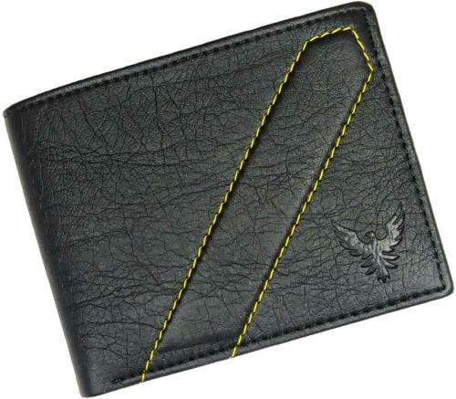 GOLDALPHA Men Black Artificial Leather 5 Card Slots Wallet