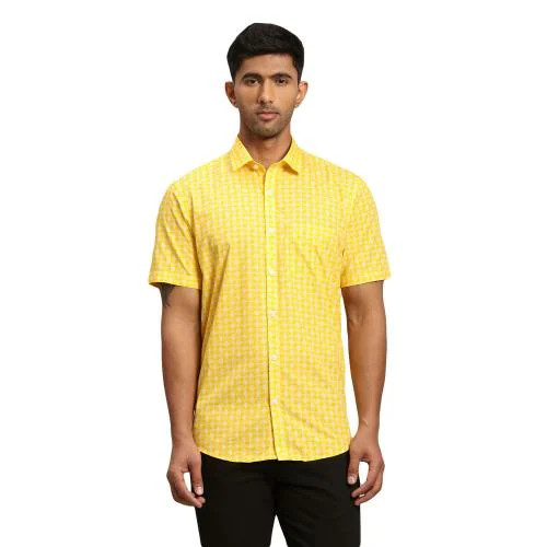 Buy COLORPLUS Men Medium Yellow Formal Shirt Online at Best Prices in ...