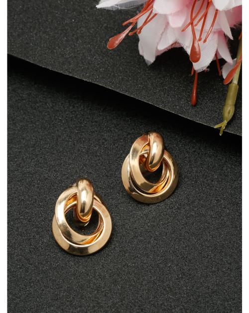 YouBella Jewellery Celebrity Inspired Gold Plated Stud Tops Earrings for Girls and Women