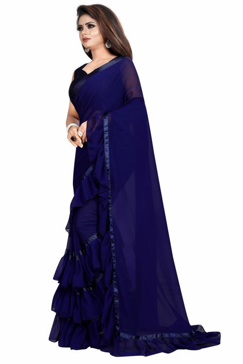 Market Magic World Ruffle Georgette Saree