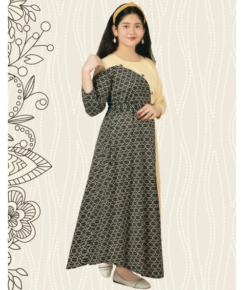 KAARIGARI Girls Multicolor Maxi/Full Length Casual Dress Dresses | Kids Wear | Girls Dress | Kids Dress | Frock | Frock Girls | Girls Frock | Dresses For Girls | Kids Girl Dress | Frock For Girls | Kids Wear Girls