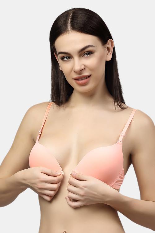 Buy PrettyCat Peach Solid Polycotton Push-Up Bra For Women(PCJ-BR-FO)  Online at Best Prices in India - JioMart.